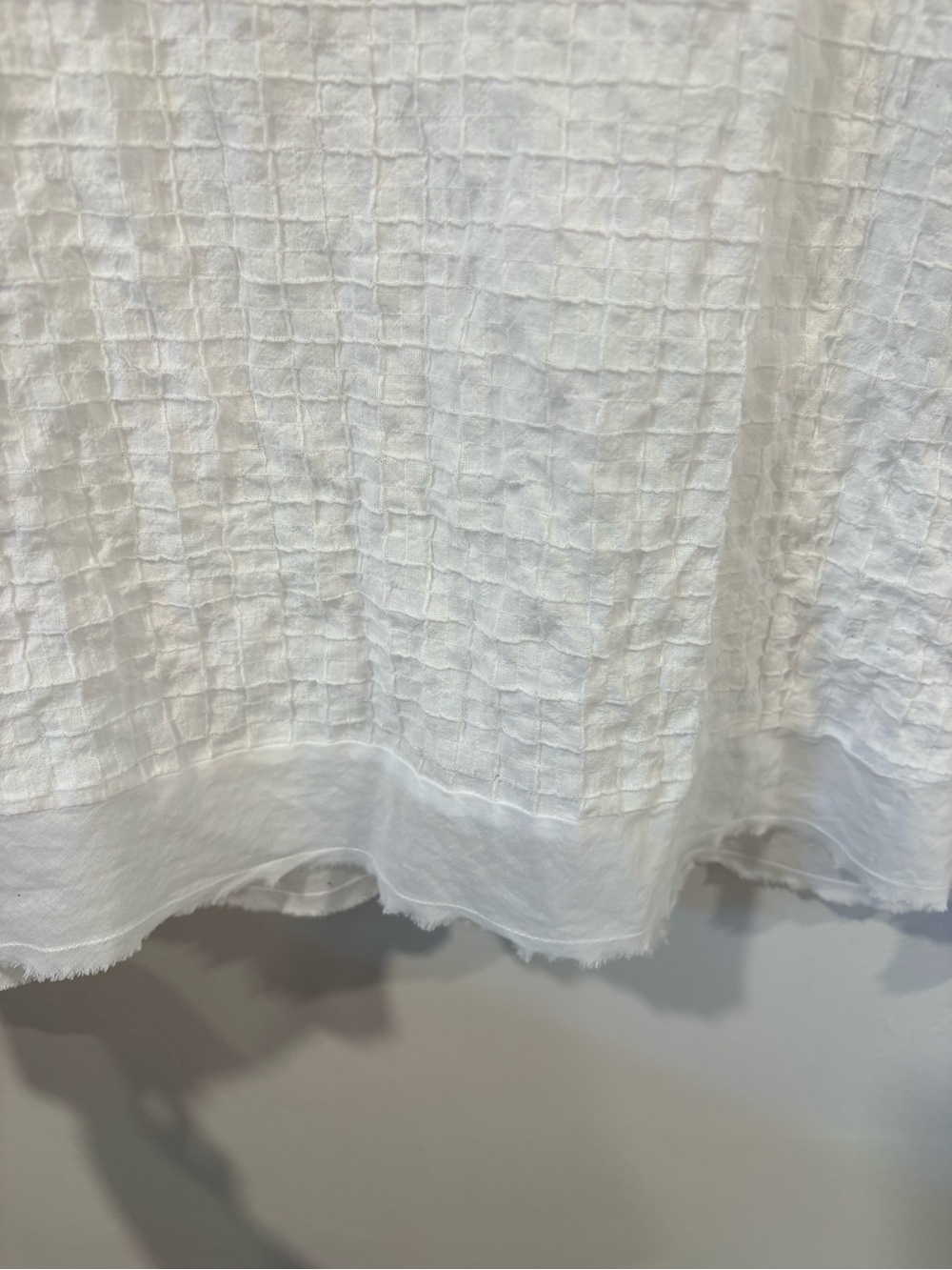 Eileen Fisher Organic Cotton Textured Boxy Tee | White Cap Sleeve Top | Size M - Picture 7 of 10